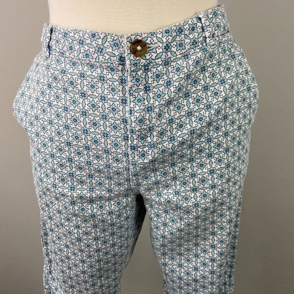 CALLIOPE Blue & White Arabesque‎ Print Straight Leg - Picture 3 of 11